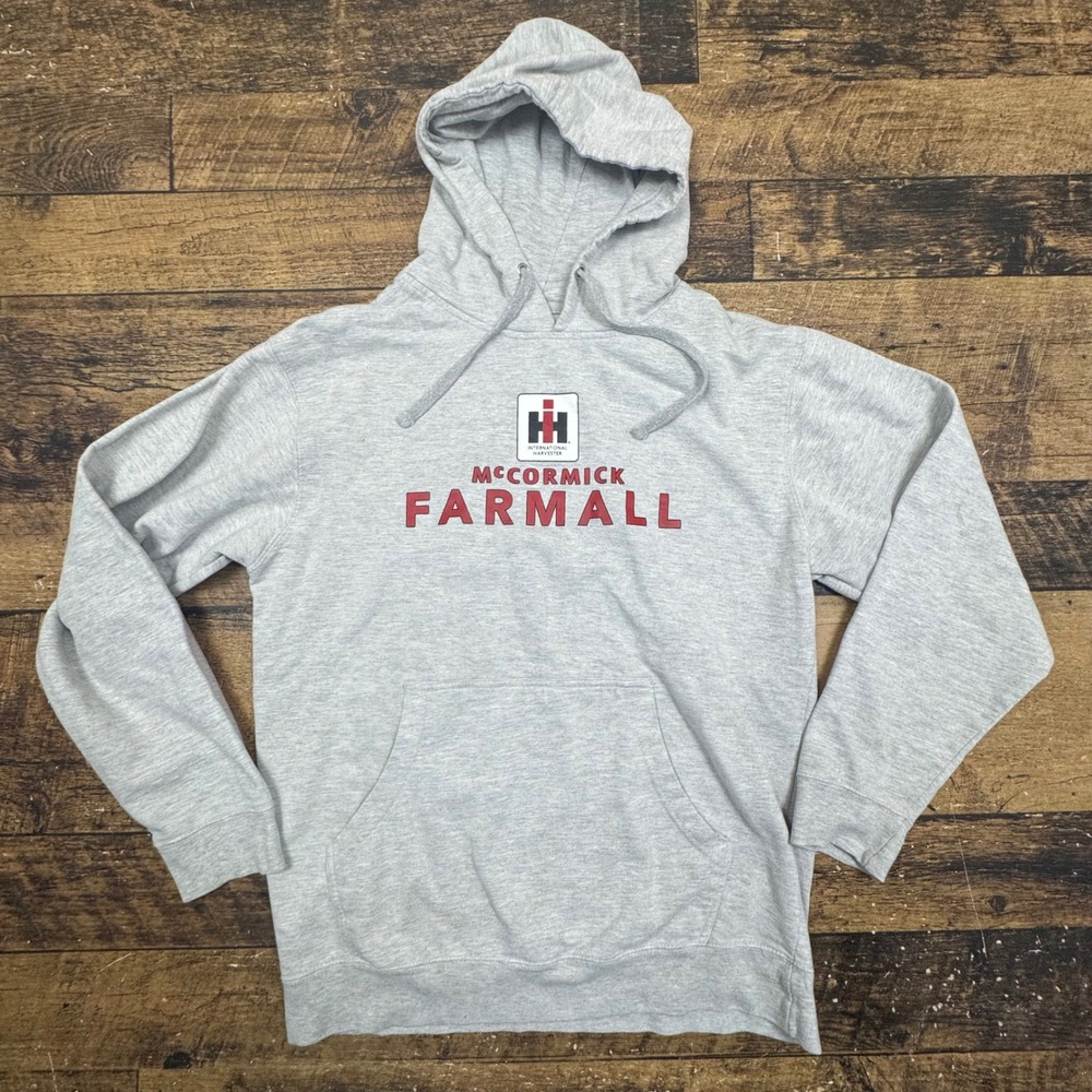 McCormick Farmall International Harvester Gray Hoodie‎ Sweatshirt Men's Medium